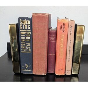 Vintage 1970's Pair McDonald's Products Heavy Shiny Brass Bookends‎ 8 1/2"